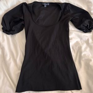 Missguided Puffy Sleeve Black Top